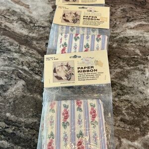 BNWT VINTAGE Floral Paper Ribbon - 3 packs. (Selling set 2 of 2)